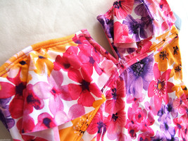 NEW! Laundry by Shelli Segal Havana Rose Pink Purple Ruffle Bandeau Swim Suit XS - £42.68 GBP