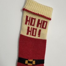 Knit Christmas Stocking Ho Ho Ho Santa Belt Buckle 21” - $10.69