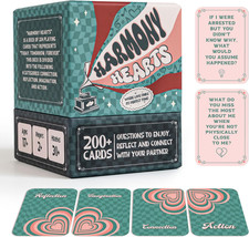 Harmony Hearts Couple Card Games for Date Night - 224 Dating Cards for Deep - £10.99 GBP