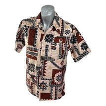 Jantzen Hawaiian Mens Shirt Size M Geometric Floral Vintage SS Vintage 70s - £27.09 GBP