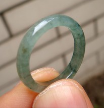 Undyed Fine 100% Natural Grade A Type Icy Jadeite Jade Hand Carved Ring 17.16MM - £20.15 GBP