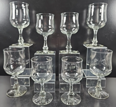 8 Pc Libbey Encore Goblets Wine Glasses Set Vintage Elegant Clear Stemwa... - $76.10