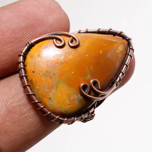 Bumble Bee Jasper Gemstone Handmade Copper Wire Wrap Ring Jewelry 7.75&quot; SA 241 - £5.18 GBP