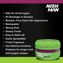 Nishman 05 Keratin High Hold Medium Shine Styling Wax - Forest Fruit (5oz)  image 3