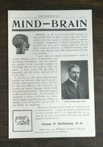 Vintage 1904 Mind-Brain Delmer D Richardson M.D. Full Page Original Ad - 721 - $6.64