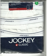 Boxer Briefs Underwear 3 pack Large WHITE 100% Combed Cotton Jockey Clas... - £30.76 GBP