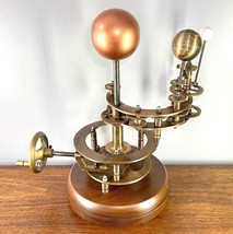 Heavy Bronze Solar System Orrery Sun, Earth And Moon with wooden base gift - £400.94 GBP