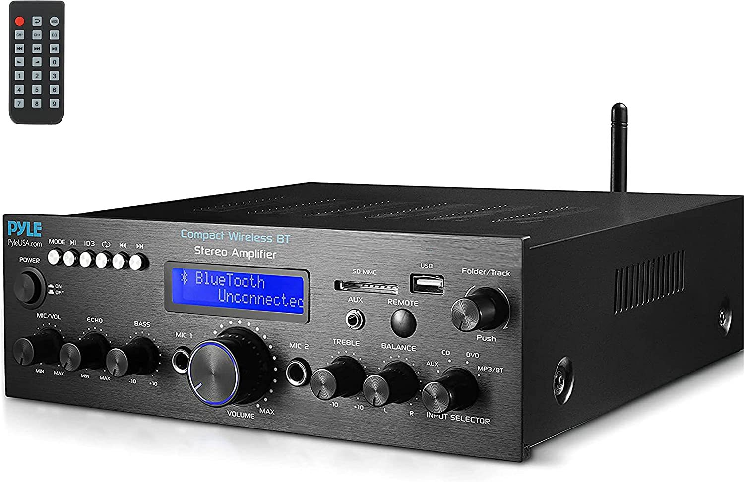 Compact Bluetooth Stereo Amplifier - 200 Watt Desktop Audio Power, Pyle Pda612Bu - £60.54 GBP