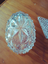 Glass Diamond Cut Perfume bottle with Art Deco style stopper image 4