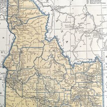 Map Idaho 1938 Western United States Print Atlas Antique Boise Ephemera DWU7 - £27.86 GBP
