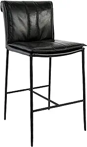 Benjara Iva 27 Inch Counter Stool Chair, Rolled Back, Iron, Black Top Gr... - $2,016.99