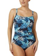 32 Degrees Womens Swimsuit Blue Multicolor Floral Adjustable Straps Buil... - $54.71 CAD