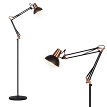 Metal Swing Arm Floor Lamp Adjustable Architect Reading Lamp Tall Pole Standing  - £80.66 GBP