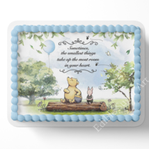 POOH BEAR BABY Shower Cake Topper Edible Image pooh bear book Nursery de... - £16.44 GBP+