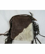 Montana West  Genuine Leather Cow Fur Fringe Crossbody Brown Purse/ Wallet - $466.94 MXN