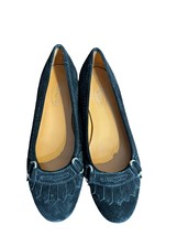 Talbots Women&#39;s Loafer Shoes Kiltie Buckle Preppy Suede Fringe Slip On B... - $29.69