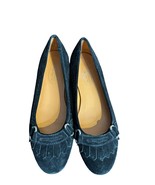 Talbots Women&#39;s Loafer Shoes Kiltie Buckle Preppy Suede Fringe Slip On B... - $24.18