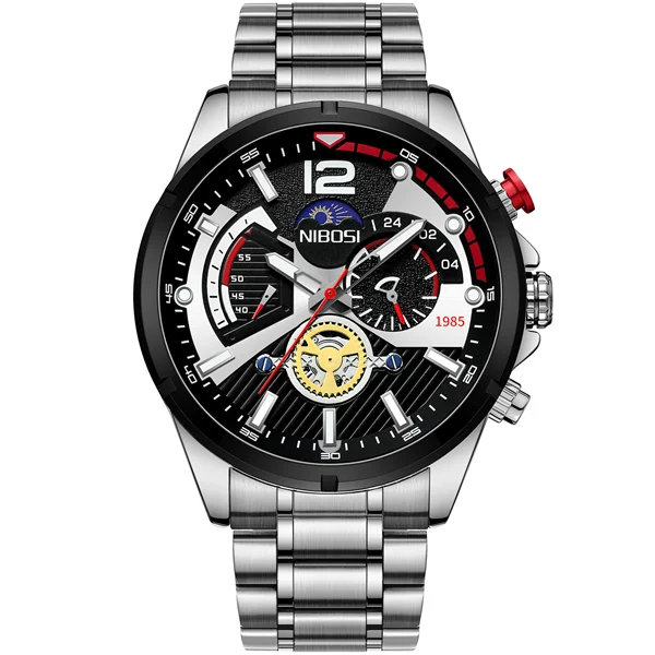 Watch NIBOSI 2024 Business Big Watch Men Fashion Diver Watch    Waterproof    Ma - £48.83 GBP