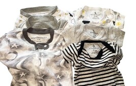 Baby Clothes Lot 6 Pc 0-3M Burt’s Bees Snugabye Organic Sleeper One Piece image 9