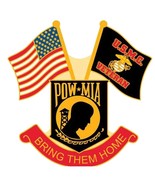 POW MIA POWMIA USMC USA Bike Motorcycle Hat Cap lapel Pin (12) - $8.53 CAD+