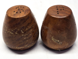 Vintage Little Brown Wooden Egg Salt &amp; Pepper Shaker Set - Farmhouse Cou... - $9.98