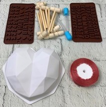 Heart Molds for Chocolate 8.7 Inch large Silicone Cake Mold 2Pcs Silicone Letter - £15.96 GBP