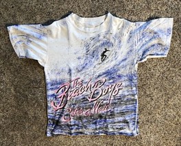 Vintage 1990 Beach Boys Catch A Wave All Over Print T Shirt USA Sz Large Cotton - £98.92 GBP