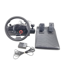Logitech Gt Driving Force E-X5C19 Steering Wheel + Foot Pedals Pc PS2 PS3 - £88.32 GBP