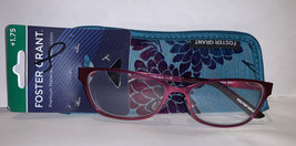 Foster Grant Reading Glasses with Case POLLY ANNE Purple +1.75 - £6.70 GBP