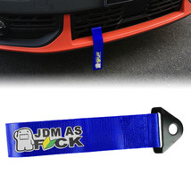 Universal DOMO JDM AS FCK Blue Racing Drift Rally Car Towing Strap Belt Hook - £7.18 GBP