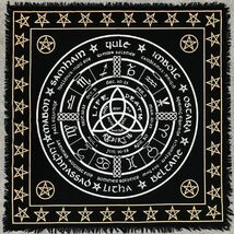 Pagan Wheel Altar Cloth Tarot Witchcraft Card Square 24x24"Medium  Table... - $6.42