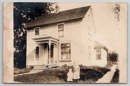 Ashton Illinois Edwardian Children Prairie Dresses at Home RPPC Postcard Z28 - $8.95