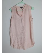 Acrobat Womens Silk V Neck Side Slit Long Blouse Blush Pink Size M - $463.01 MXN
