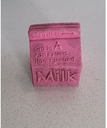 Vintage Eraser Milk Carton Pencil Topper Pink Rubber (Diener?) - $9.99