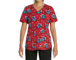 Scrubstar Women&#39;s Candy Cane Stitch Scrub Top, Dark Cherry Size 3XL (21) - $26.98
