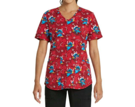 Scrubstar Women&#39;s Candy Cane Stitch Scrub Top, Dark Cherry Size 3XL (21) - £21.19 GBP