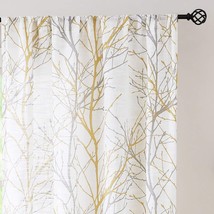 Curtains For The Living Room By Fmfunctex Print Yellow Grey White Linen Textured - £27.94 GBP