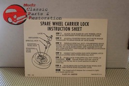 65 66 Chevy Instructions Sheet Card for Optional Spare Wheel Lock Trunk Tire - £8.62 GBP