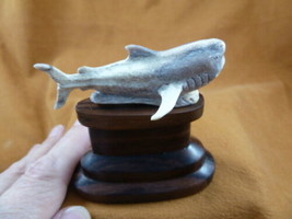 Shark-14 small Great White Shark display of shed antler figurine Bali carving - £41.14 GBP