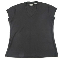 CHICO&#39;S Black textured V neck top Size 1 - £9.45 GBP