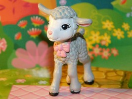 Dollhouse Miniature Pink Baby Lamb figurine fits Loving Family Dollhouse... - $6.92