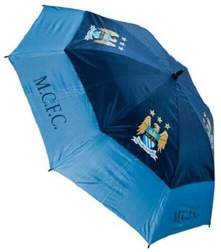 BRAND NEW MANCHESTER CITY BLUE FC DOUBLE CANOPY GOLF UMBRELLA. MAN OLD B... - $47.72
