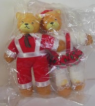 Set of 2 Teddy Bears in Fancy Red and White Costumes Vintage Taiwan - £12.70 GBP