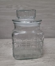 Kitchen Jar and Lid 7&quot; Candy Holiday Very Clean Glass - £5.10 GBP