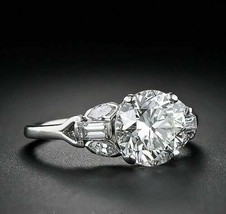 Engagement Ring 2.70Ct Round Cut Simulated Diamond Solid 14k White Gold Size 9.5 - $260.59