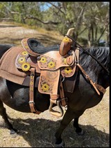 Western Saddle Argentinian Leather Sun Flower Tooled Western Barrel Hors... - $7,873.46 MXN+