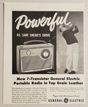 1959 Print Ad General Electric 7-Transistor Portable Radio Golfer Sam Snead - $8.89