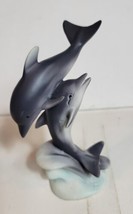 Vintage 2 Dolphins Ganz Sculpture Figurines VTG Dolphin Mini Statue Figures 7" - $48.75