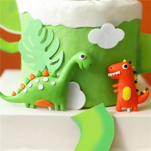 Dinosaur cake topper boy&#39;s Birthday party soft clay kids soft pottery dino cake  - £7.83 GBP