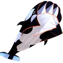 Hengda KITE-3D Kite for Kids & Adults, Huge Frameless Soft Parafoil Giant Black  - £39.90 GBP